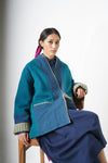 Lapel Teal Jacket Blue Indigo Shades