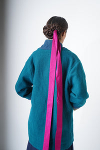 Lapel Teal Jacket Blue Indigo Shades