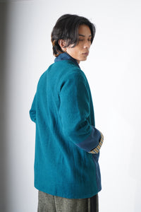 Lapel Teal Jacket Blue Indigo Shades